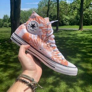Converse Chuck Taylor HI Men's Size 12 Tangelo Tie Die White Shoes 160511C